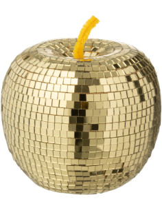 Pomme déco design boule à facettes H 12 cm Miroir Doré Mousse Disco 