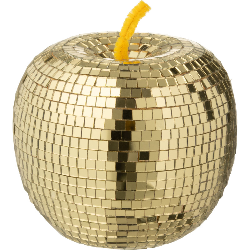 Pomme déco design boule à facettes H 12 cm Miroir Doré Mousse Disco 