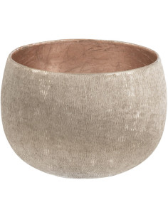 Bol déco Rond 12 cm Métal Gris Rose clair Laqué Lunéssia 