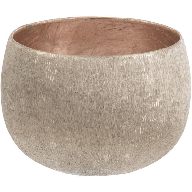 Bol déco Rond 12 cm Métal Gris Rose clair Laqué Lunéssia 
