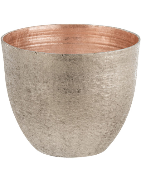 Bol déco Rond 14 cm Métal Gris Rose clair Laqué Lunéssia 
