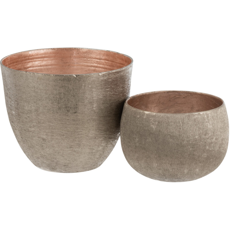 Bol déco Rond 14 cm Métal Gris Rose clair Laqué Lunéssia 