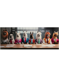 Grand Tableau mural en verre Lamas Bureau 160x60 Artistia 