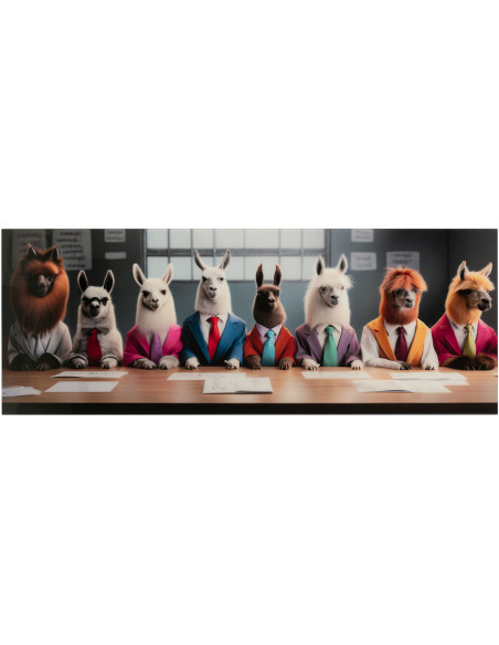 Grand Tableau mural en verre Lamas Bureau 160x60 Artistia 