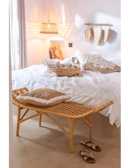 Lot de 2 Plateaux déco bord de mer Rond Rotin Naturel Tressé Tressanno 