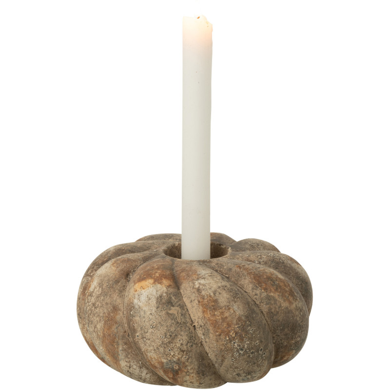 Bougeoir Maison de campagne 18 cm Argile Taupe Courgaïs 