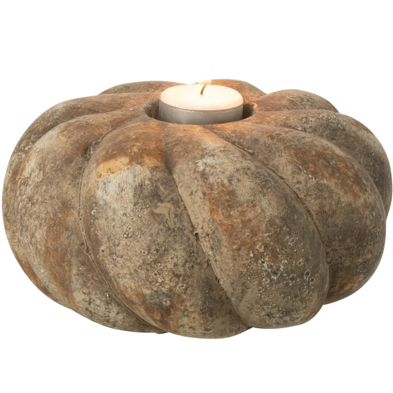 Bougeoir Maison de campagne 18 cm Argile Taupe Courgaïs 