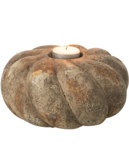 Bougeoir Maison de campagne 18 cm Argile Taupe Courgaïs 