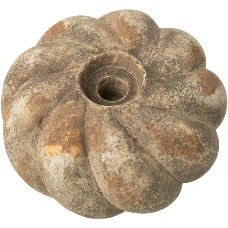 Bougeoir Maison de campagne 18 cm Argile Taupe Courgaïs 