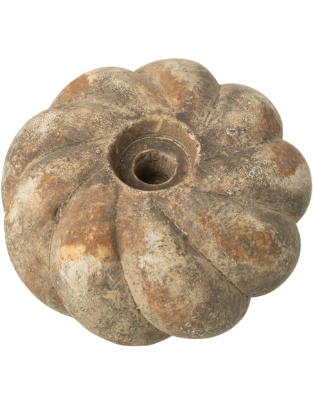 Bougeoir Maison de campagne 18 cm Argile Taupe Courgaïs 