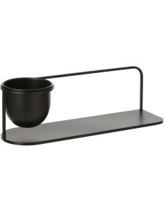 Étagère murale design avec Cache-pot 53 cm Métal Noir Koreko 