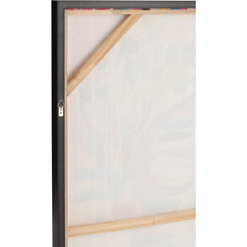 Grande Toile murale peinte Femme Cadre bois noir 90x120 Bliss 