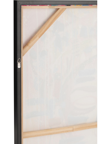 Grande Toile murale peinte Femme Cadre bois noir 90x120 Bliss 