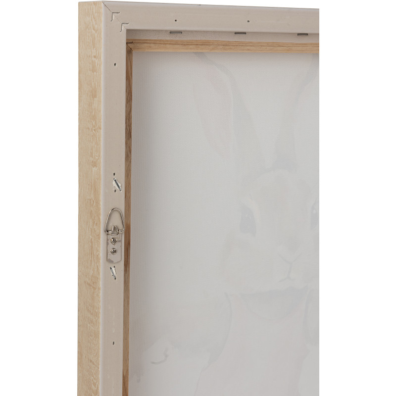 Lot de 4 Toiles murales peintes Lapins Sportifs Cadre bois naturel 37x52 Olympica 