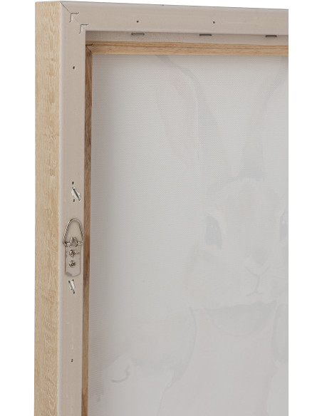 Lot de 4 Toiles murales peintes Lapins Sportifs Cadre bois naturel 37x52 Olympica 