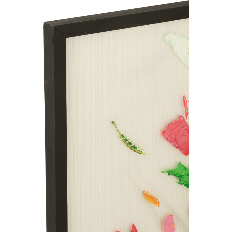 Grande Toile murale peinte Fleurs sauvages Cadre bois noir 92x122 Wilflow 