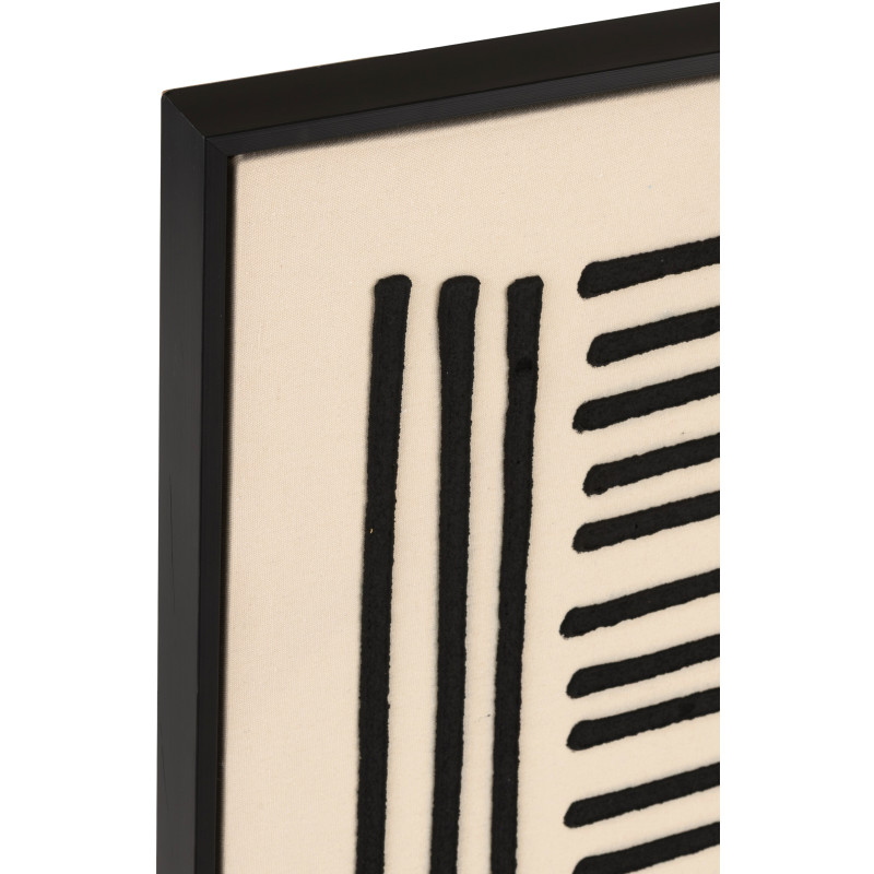 Grande Toile murale relief abstrait Cadre bois noir 83x123 Linus 