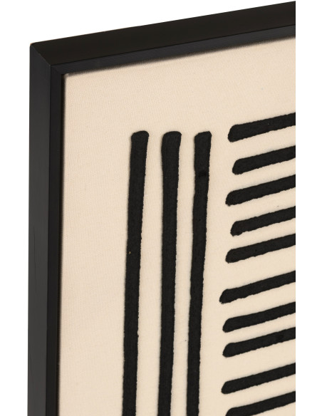 Grande Toile murale relief abstrait Cadre bois noir 83x123 Linus 