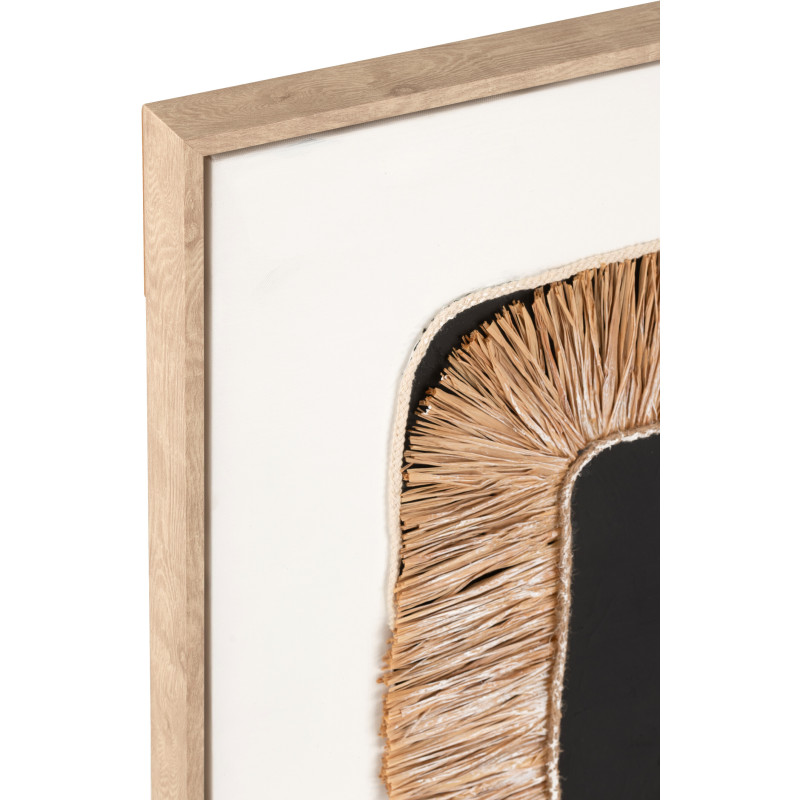 Grande Toile murale relief abstrait Cadre bois naturel 83x123 Hut 