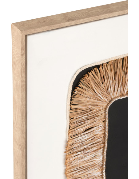 Grande Toile murale relief abstrait Cadre bois naturel 83x123 Hut 