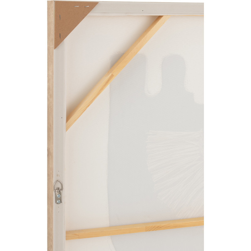 Grande Toile murale relief abstrait Cadre bois naturel 83x123 Hut 