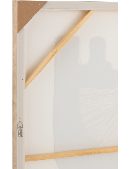 Grande Toile murale relief abstrait Cadre bois naturel 83x123 Hut 