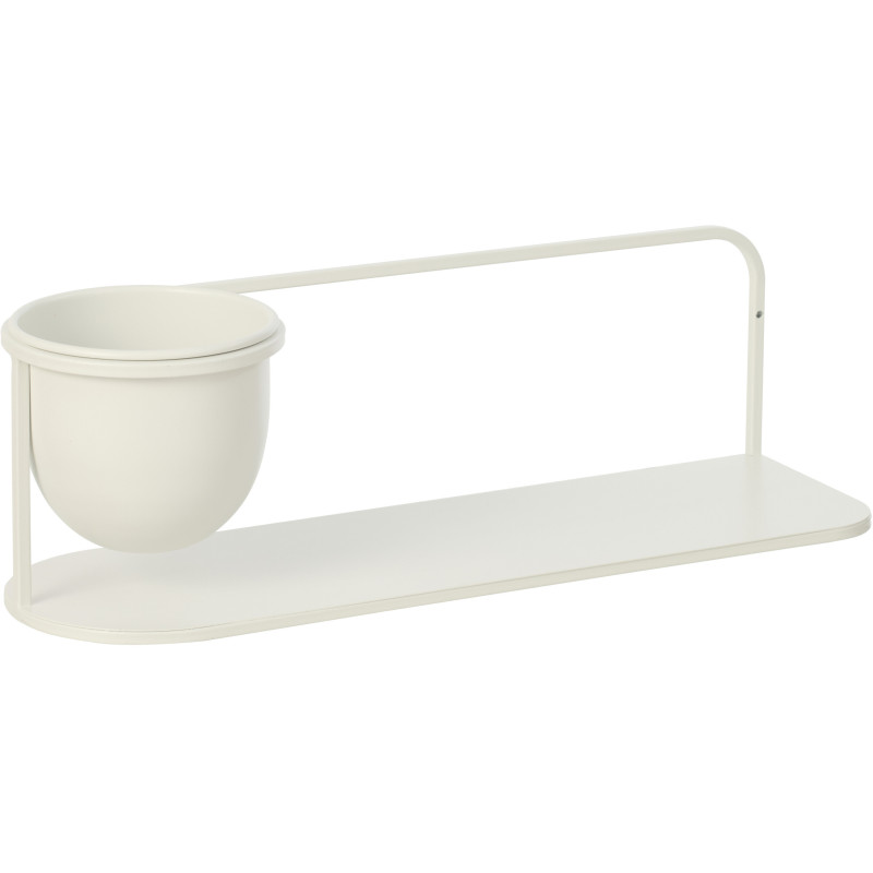 Étagère murale design avec Cache-pot 53 cm Métal Blanc Koreko 