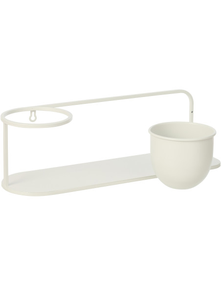 Étagère murale design avec Cache-pot 53 cm Métal Blanc Koreko 