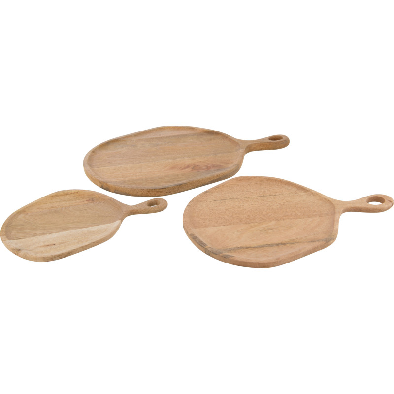 Grande Planche à découper XXL Organique Maison de campagne Ronde 58 cm Bois de manguier Naturel Boiséra 