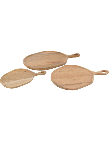 Grande Planche à découper XXL Organique Maison de campagne Ronde 58 cm Bois de manguier Naturel Boiséra 