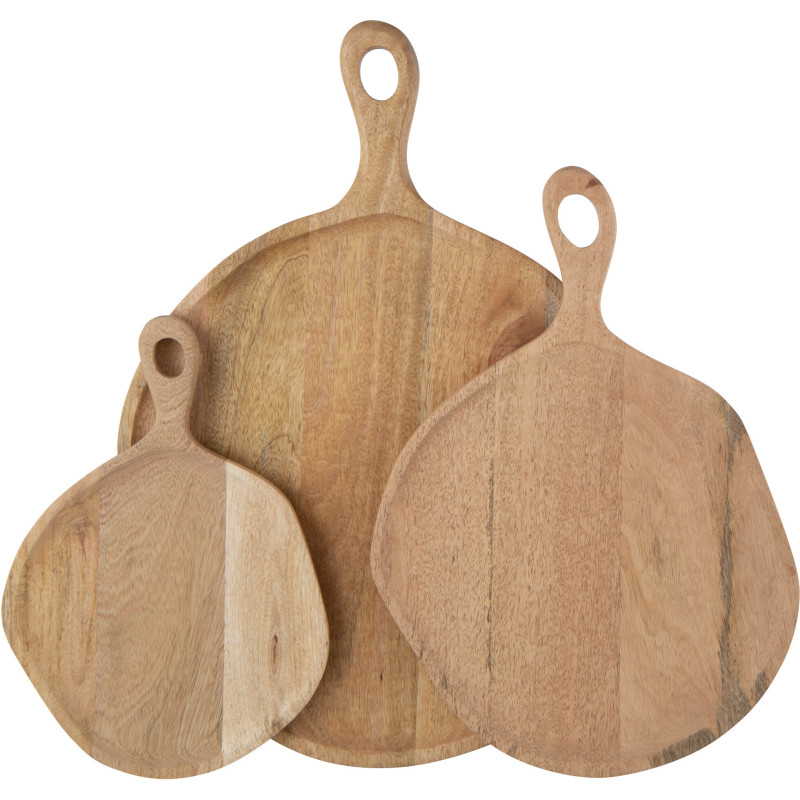 Grande Planche à découper XXL Organique Maison de campagne Ronde 58 cm Bois de manguier Naturel Boiséra 