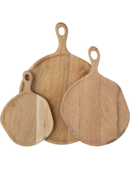 Grande Planche à découper XXL Organique Maison de campagne Ronde 58 cm Bois de manguier Naturel Boiséra 