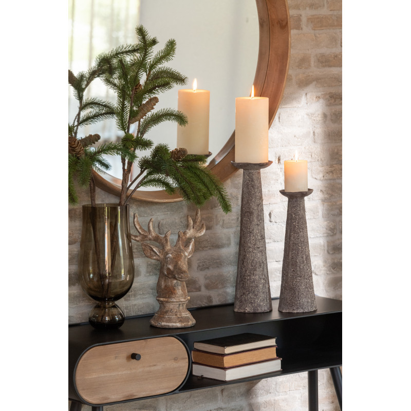 Grand Bougeoir vintage chic Métal Marron Vieilli Terrasabi 