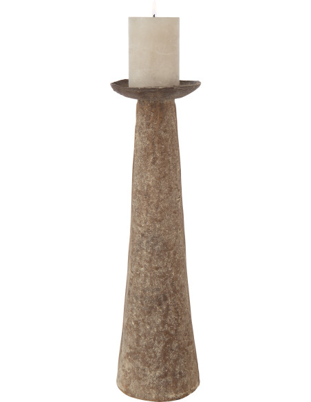 Grand Bougeoir vintage chic Métal Marron Vieilli Terrasabi 