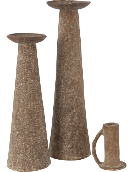 Grand Bougeoir vintage chic Métal Marron Vieilli Terrasabi 