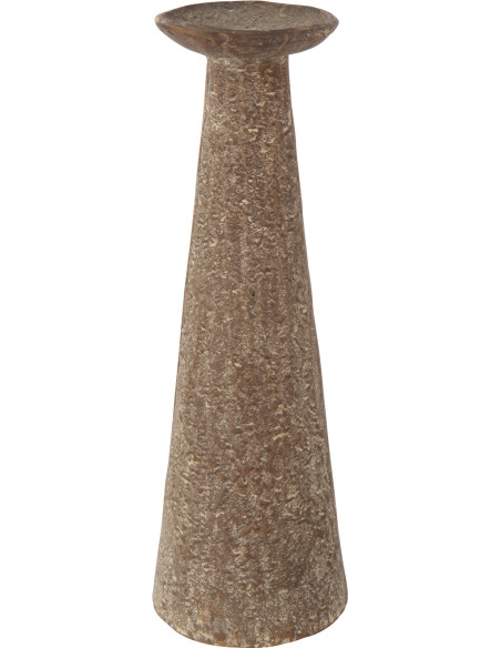 Bougeoir vintage chic H 36 cm Métal Marron Vieilli Terrasabi 