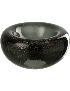 Vide-poches déco design Rond 26 cm Verre Noir Avec paillettes Carol 