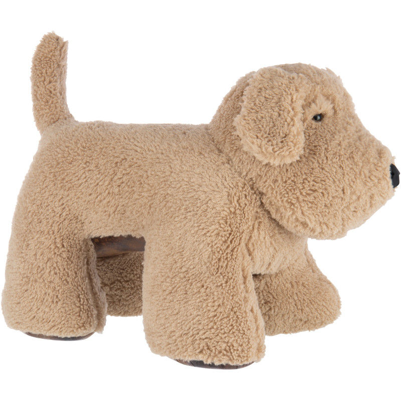 Grand Cale-porte XXL Chien bouclette 70 cm Tissu Beige foncé Bouclé Doorog 