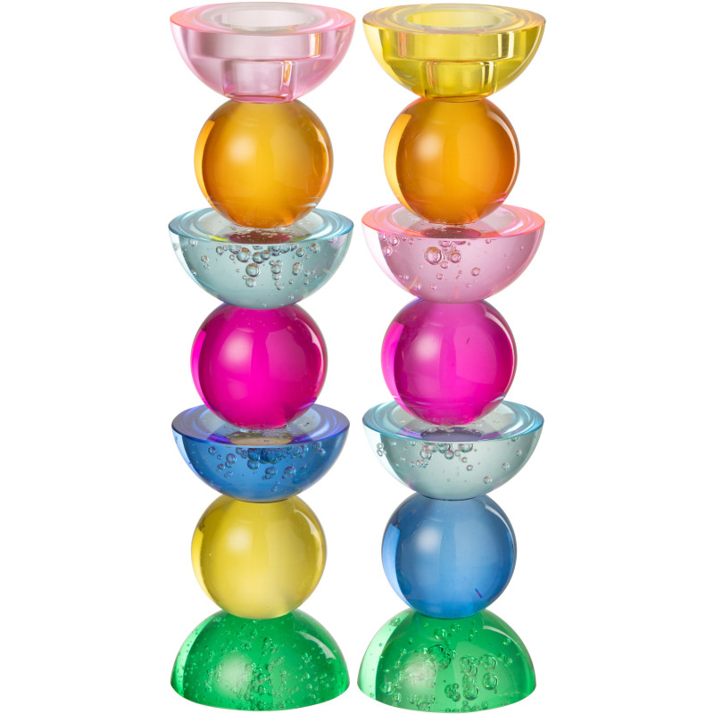 Lot de 2 Chandeliers design pop H 30 cm Verre Multicolore Chromysio 