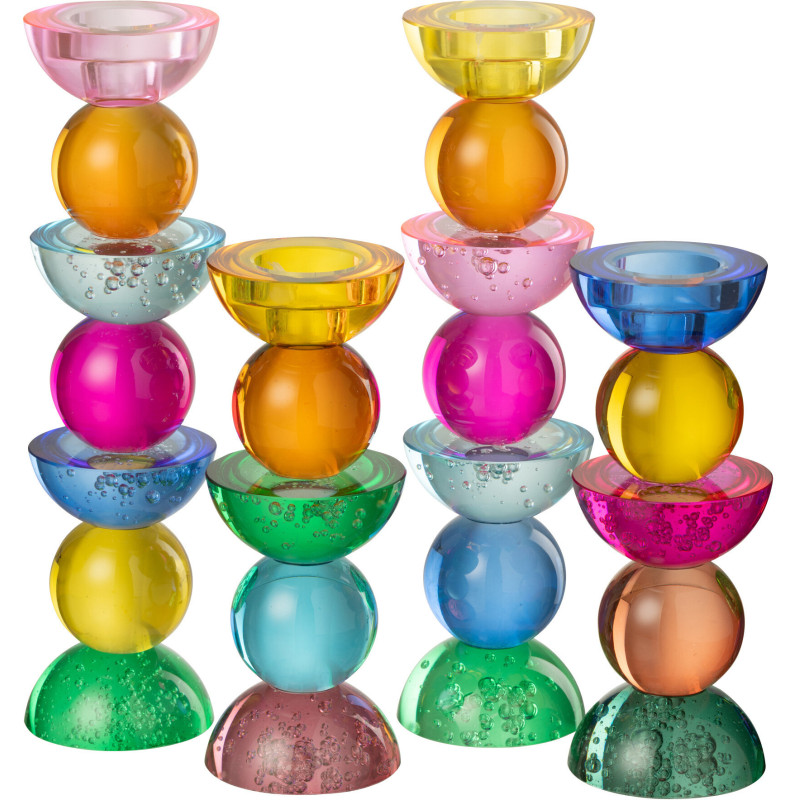 Lot de 2 Chandeliers design pop H 30 cm Verre Multicolore Chromysio 