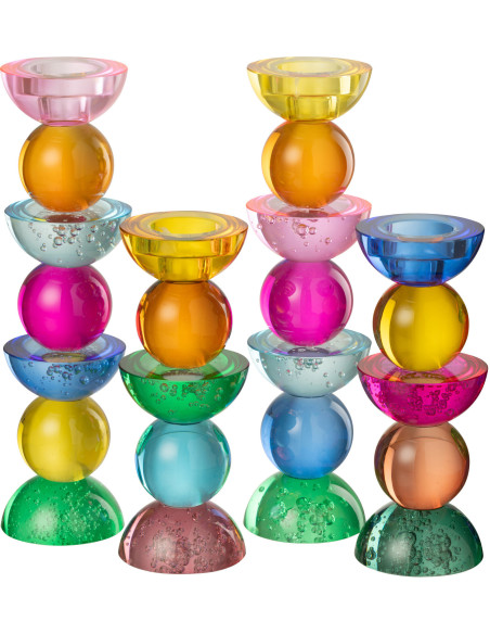 Lot de 2 Chandeliers design pop H 30 cm Verre Multicolore Chromysio 