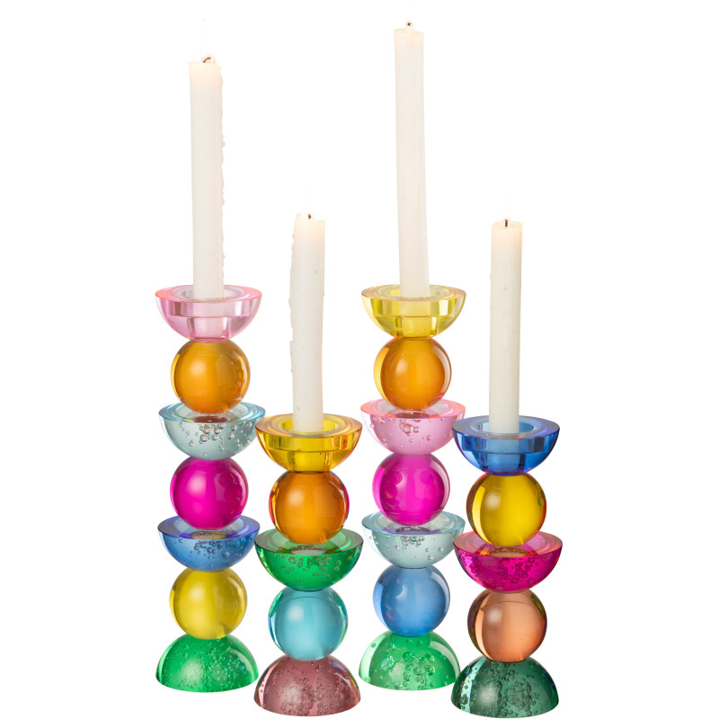 Lot de 2 Chandeliers design pop H 30 cm Verre Multicolore Chromysio 