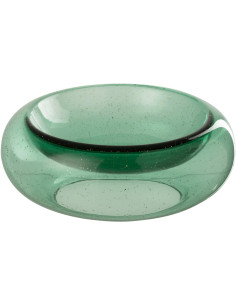 Grand Vide-poches déco design Rond 33 cm Verre Vert émeraude Avec paillettes Carol 