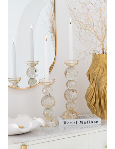 Chandelier design chic Boules H 26 cm Verre Champagne Valmina 
