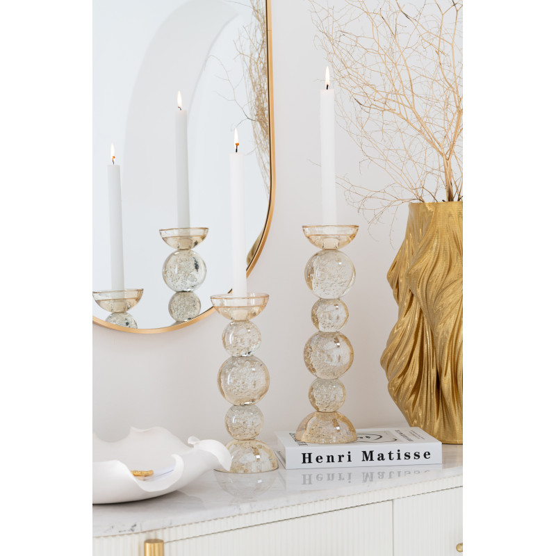 Chandelier design chic Boules H 26 cm Verre Champagne Valmina 