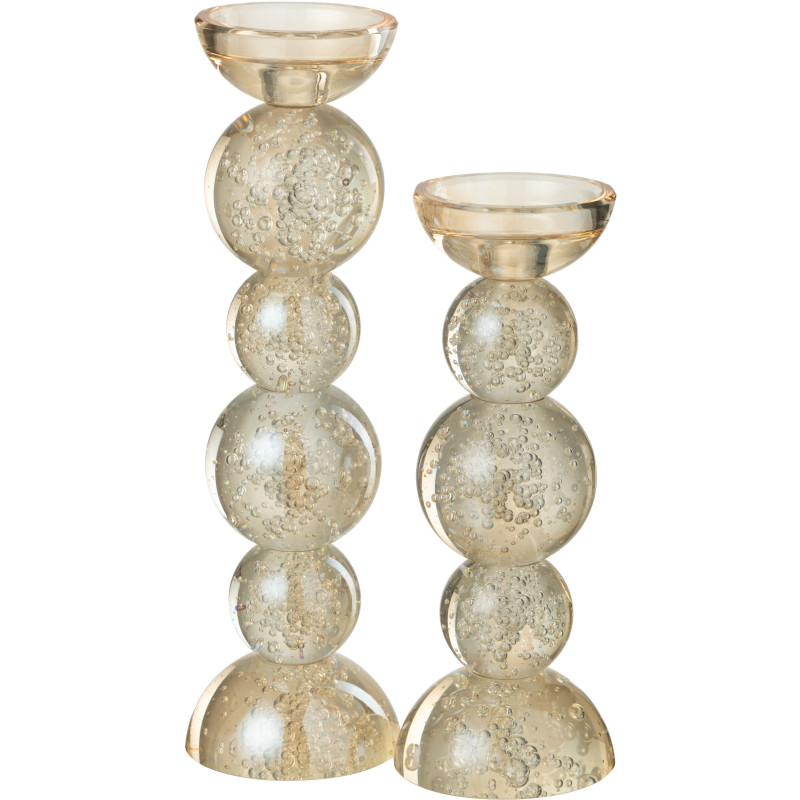 Chandelier design chic Boules H 34 cm Verre Champagne Valmina 