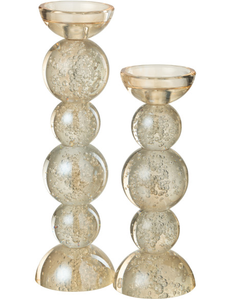 Chandelier design chic Boules H 34 cm Verre Champagne Valmina 