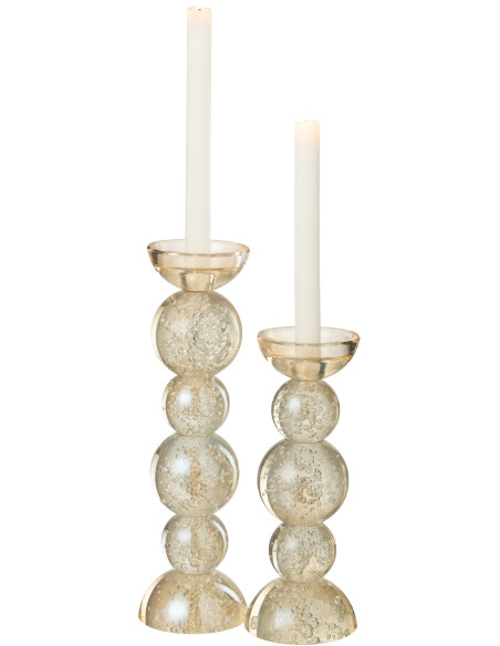 Chandelier design chic Boules H 34 cm Verre Champagne Valmina 