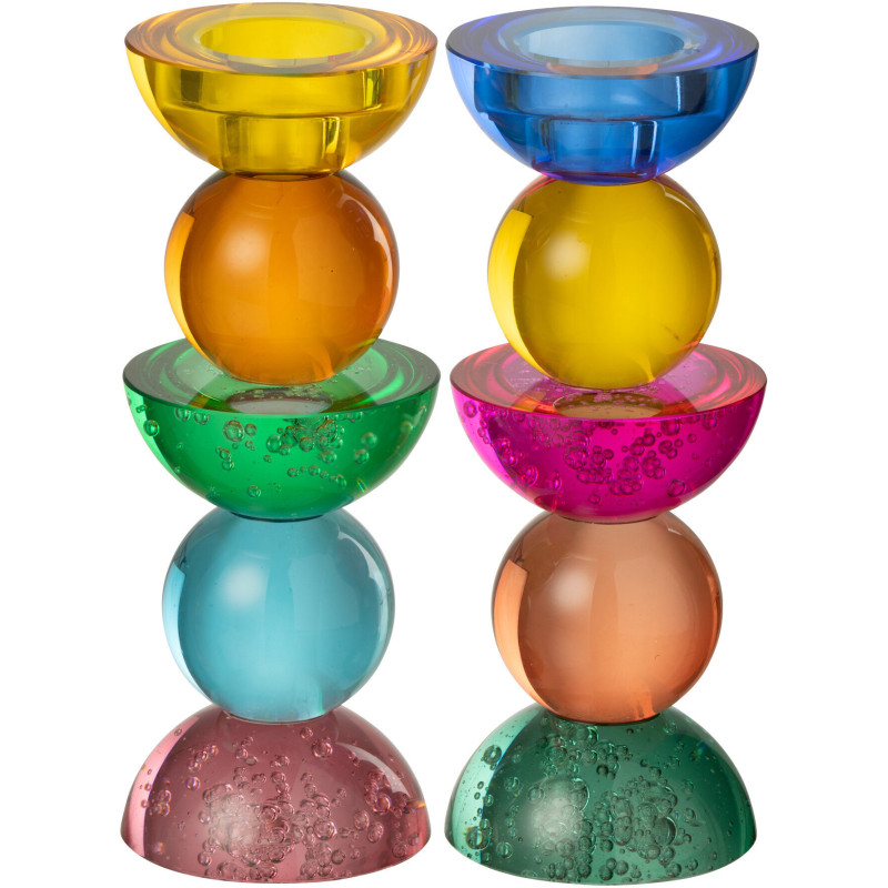 Lot de 2 Chandeliers design pop H 21 cm Verre Multicolore Chromysio 