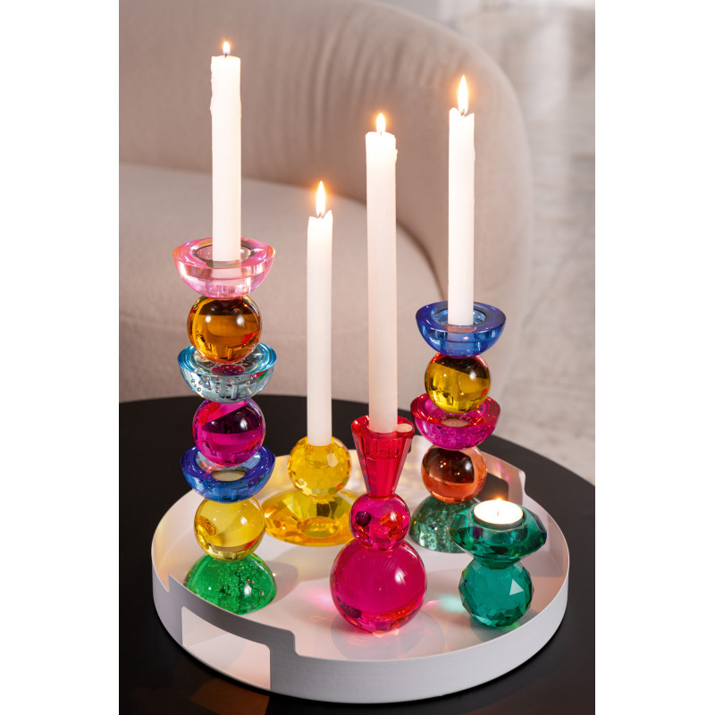 Lot de 2 Chandeliers design pop H 21 cm Verre Multicolore Chromysio 